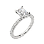 Load image into Gallery viewer, LYRE ACCENTED RADIANT CUT MOISSANITE ENGAGEMENT RING
