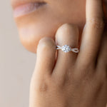Load image into Gallery viewer, MORA BOLD ROUND CUT MOISSANITE ENGAGEMENT RING