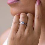 Load image into Gallery viewer, BARE 4-PRONG ROUND CUT MOISSANITE ENGAGEMENT RING
