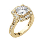 Load image into Gallery viewer, ELMS CUSHION CUT MOISSANITE ENGAGEMENT RING