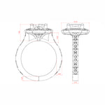 Load image into Gallery viewer, ELMS CUSHION CUT MOISSANITE ENGAGEMENT RING