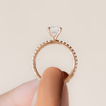 Load image into Gallery viewer, LYRE ACCENTED EMERALD CUT MOISSANITE ENGAGEMENT RING