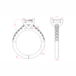 Load image into Gallery viewer, HORA PRINCESS CUT MOISSANITE ENGAGEMENT RING