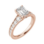 Load image into Gallery viewer, IRIS BOLD EMERALD CUT MOISSANITE ENGAGEMENT RING