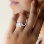 Load image into Gallery viewer, IRIS BOLD EMERALD CUT MOISSANITE ENGAGEMENT RING