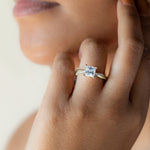 Load image into Gallery viewer, MORA PRINCESS CUT MOISSANITE ENGAGEMENT RING