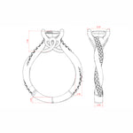 Load image into Gallery viewer, MORA PRINCESS CUT MOISSANITE ENGAGEMENT RING