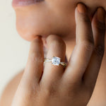 Load image into Gallery viewer, MORA CUSHION CUT MOISSANITE ENGAGEMENT RING