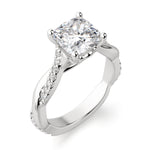 Load image into Gallery viewer, MORA CUSHION CUT MOISSANITE ENGAGEMENT RING