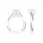 Load image into Gallery viewer, MORA CUSHION CUT MOISSANITE ENGAGEMENT RING