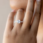 Load image into Gallery viewer, HOLM BOLD CUSHION CUT MOISSANITE ENGAGEMENT RING