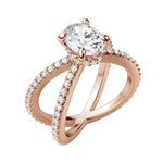 Load image into Gallery viewer, DEMI ACCENTED OVAL CUT MOISSANITE ENGAGEMENT RING