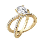 Load image into Gallery viewer, DEMI ACCENTED OVAL CUT MOISSANITE ENGAGEMENT RING