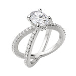 Load image into Gallery viewer, DEMI ACCENTED OVAL CUT MOISSANITE ENGAGEMENT RING