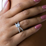 Load image into Gallery viewer, DEMI ACCENTED OVAL CUT MOISSANITE ENGAGEMENT RING