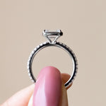 Load image into Gallery viewer, DAHL EMERALD CUT MOISSANITE ENGAGEMENT RING