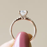 Load image into Gallery viewer, RHOS EMERALD CUT MOISSANITE ENGAGEMENT RING