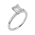 Load image into Gallery viewer, RHOS EMERALD CUT MOISSANITE ENGAGEMENT RING