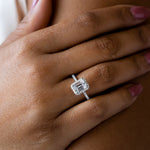 Load image into Gallery viewer, HELM EMERALD CUT MOISSANITE ENGAGEMENT RING