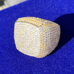 Load image into Gallery viewer, 24K GOLD PLATED ICED OUT HIP HOP DIAMOND VVS MOISSANITE STONES BIG RING FOR GIFT