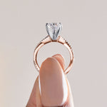 Load image into Gallery viewer, CHIC ACCENTED ROUND CUT MOISSANITE ENGAGEMENT RING