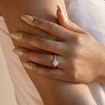 Load image into Gallery viewer, CHIC ACCENTED ROUND CUT MOISSANITE ENGAGEMENT RING