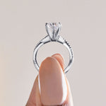 Load image into Gallery viewer, CHIC ACCENTED ROUND CUT MOISSANITE ENGAGEMENT RING