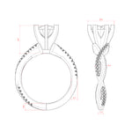 Load image into Gallery viewer, CHIC ACCENTED ROUND CUT MOISSANITE ENGAGEMENT RING
