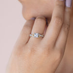 Load image into Gallery viewer, CHIC ACCENTED PRINCESS CUT MOISSANITE ENGAGEMENT RING