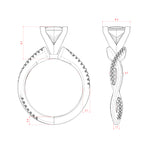 Load image into Gallery viewer, CHIC ACCENTED PRINCESS CUT MOISSANITE ENGAGEMENT RING