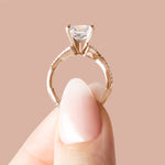 Load image into Gallery viewer, CHIC ACCENTED CUSHION CUT MOISSANITE ENGAGEMENT RING