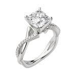 Load image into Gallery viewer, CHIC ACCENTED CUSHION CUT MOISSANITE ENGAGEMENT RING