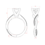 Load image into Gallery viewer, CHIC ACCENTED CUSHION CUT MOISSANITE ENGAGEMENT RING