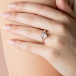 Load image into Gallery viewer, CHIC ACCENTED OVAL CUT MOISSANITE ENGAGEMENT RING