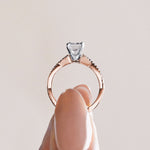 Load image into Gallery viewer, CHIC ACCENTED EMERALD CUT MOISSANITE ENGAGEMENT RING