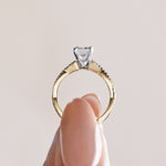 Load image into Gallery viewer, CHIC ACCENTED EMERALD CUT MOISSANITE ENGAGEMENT RING