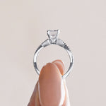 Load image into Gallery viewer, CHIC ACCENTED EMERALD CUT MOISSANITE ENGAGEMENT RING