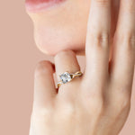 Load image into Gallery viewer, CHIC ACCENTED ASSCHER CUT MOISSANITE ENGAGEMENT RING