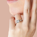 Load image into Gallery viewer, CHIC ACCENTED ASSCHER CUT MOISSANITE ENGAGEMENT RING