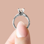Load image into Gallery viewer, CHIC ACCENTED ASSCHER CUT MOISSANITE ENGAGEMENT RING