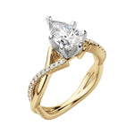 Load image into Gallery viewer, CHIC ACCENTED PEAR CUT MOISSANITE ENGAGEMENT RING