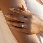 Load image into Gallery viewer, CHIC ACCENTED PEAR CUT MOISSANITE ENGAGEMENT RING