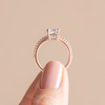 Load image into Gallery viewer, EAVE ACCENTED ASSCHER CUT MOISSANITE ENGAGEMENT RING