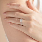 Load image into Gallery viewer, EAVE ACCENTED ASSCHER CUT MOISSANITE ENGAGEMENT RING
