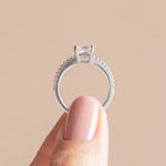 Load image into Gallery viewer, EAVE ACCENTED ASSCHER CUT MOISSANITE ENGAGEMENT RING