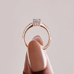 Load image into Gallery viewer, EAVE ACCENTED PEAR CUT MOISSANITE ENGAGEMENT RING