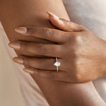 Load image into Gallery viewer, EAVE ACCENTED PEAR CUT MOISSANITE ENGAGEMENT RING