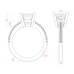 Load image into Gallery viewer, EAVE ACCENTED CUSHION CUT MOISSANITE ENGAGEMENT RING