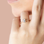 Load image into Gallery viewer, EAVE ACCENTED OVAL CUT MOISSANITE ENGAGEMENT RING