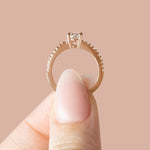 Load image into Gallery viewer, EAVE ACCENTED OVAL CUT MOISSANITE ENGAGEMENT RING